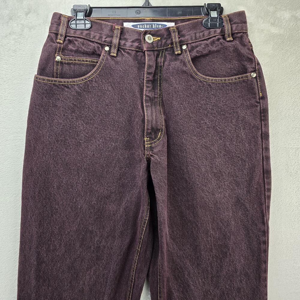 Vintage Anchor Blue Wide Leg Baggy Jeans 33x32 (Fits 30x30) USA Made Skater 90s - Picture 2 of 12
